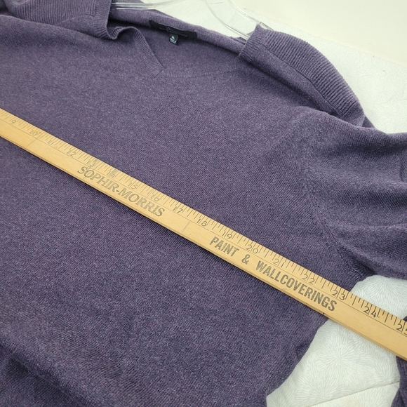 Marc Anthony Deep Purple Cashmere Cotton Blend V Neck Soft Cozy Mens Sweater XL - Picture 4 of 9